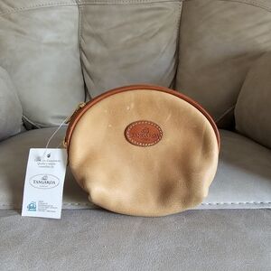Tangaroa Venice Terrida made in Italy new‎ leather brown tan pouch/cosmetic bag
